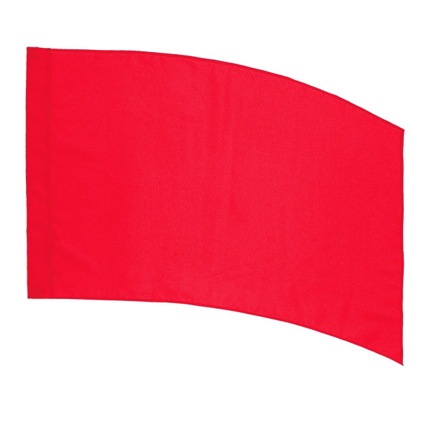Poly Silk Flag  Curved Rectangle RED